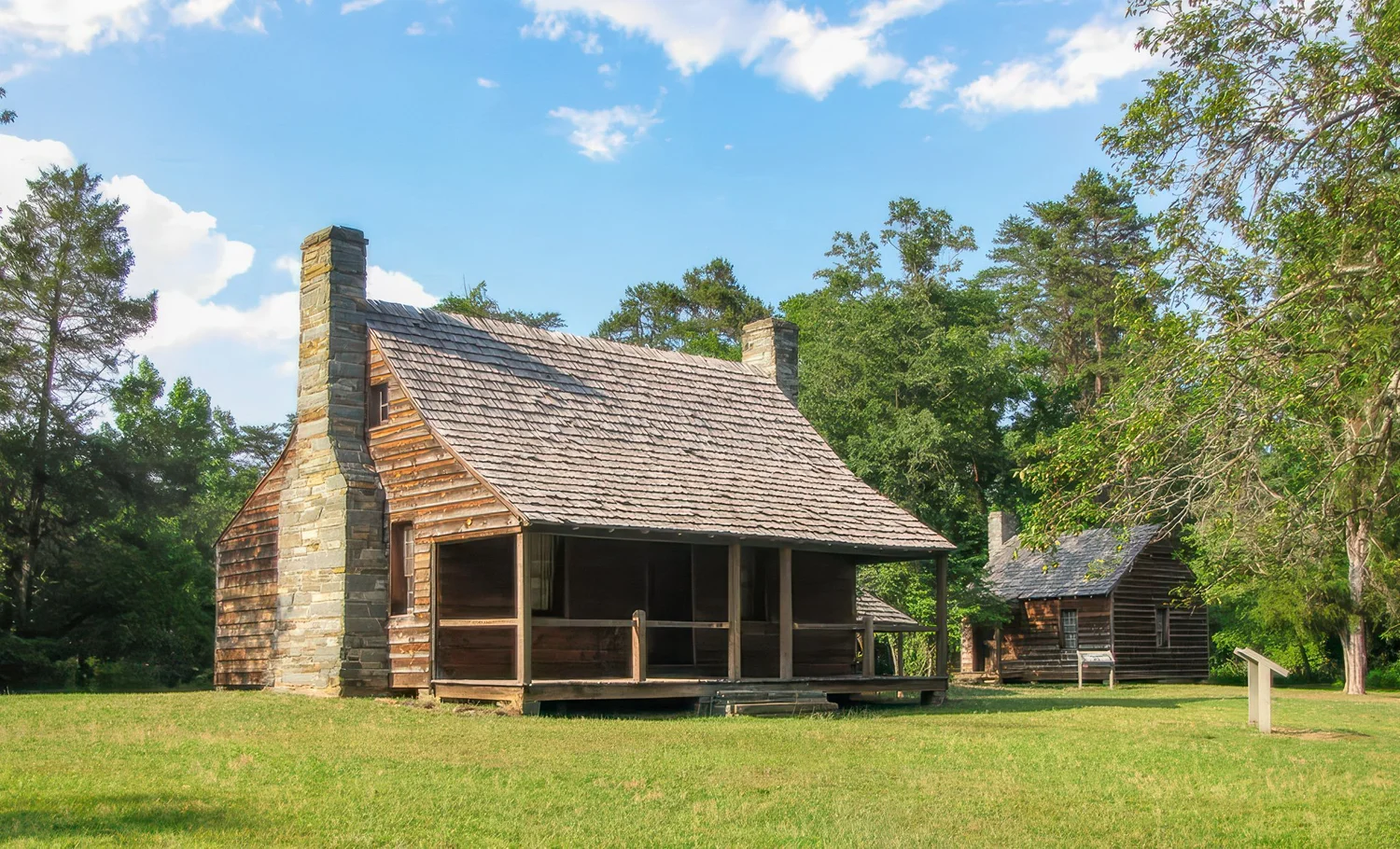 Recreated frontier cabin on former McGregor land in Morrow Mountain State Park, N.C.