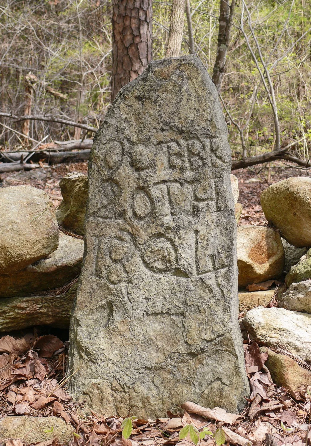 Original carved headstone